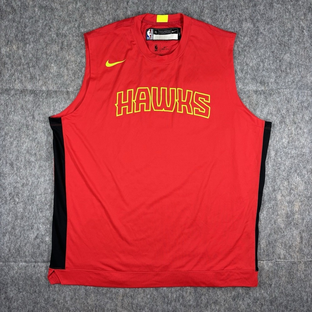 Atlanta Hawks Nike Jersey Men's XL Tall Shooting Jersey Red Dri Fit NBA‎ AV0952